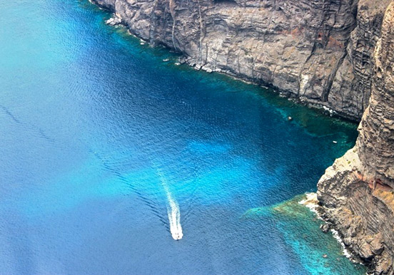 Tenerife coast view from helicopter