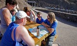 studying map routes for jeep safari tour in La Gomera
