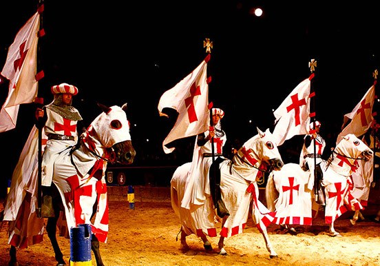 Medieval show horses