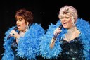 Mrs T and Peggy - blue boa.JPG