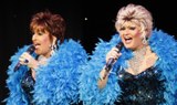 Mrs T and Peggy - blue boa.JPG