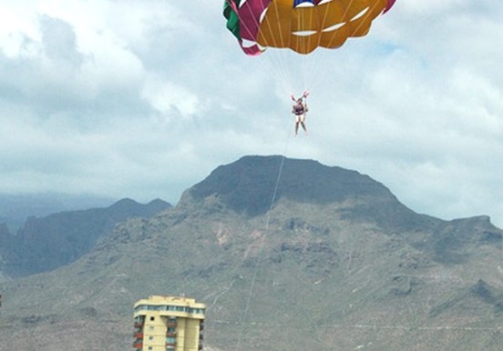 parascending over Tenerife coast