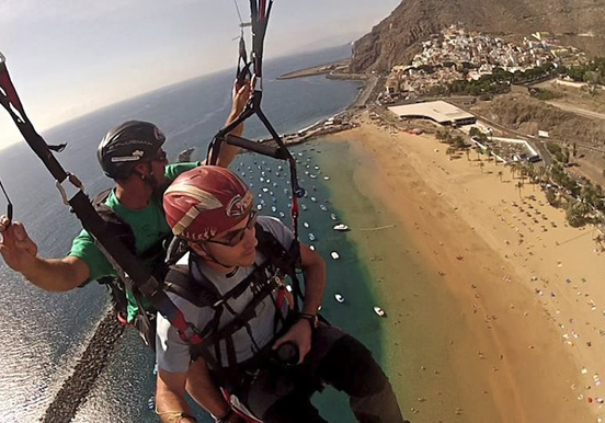 paragliding over Tenerife coast