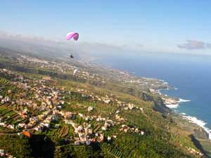 paragliding over Tenerife coast