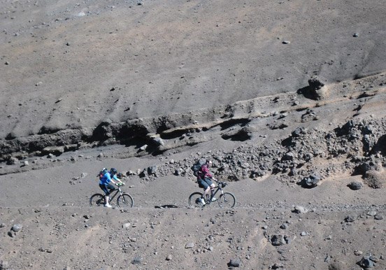mountain bike tour through Tenerife volcanic terrain