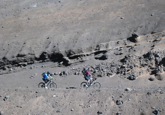 mountain bike tour through Tenerife volcanic terrain