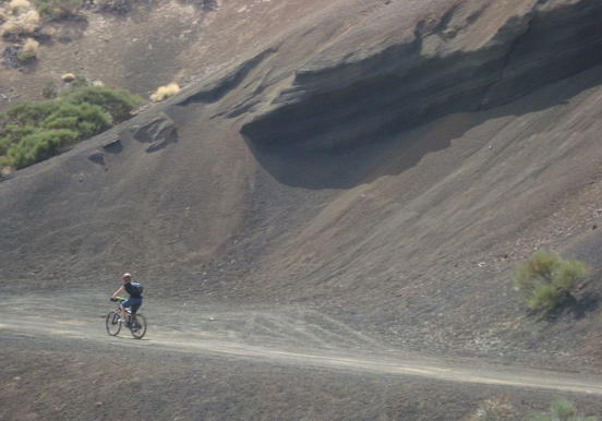 mountian bike tour through black sands in Tenerife