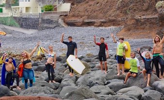 Beginners bodyboard lessons in Punta del Hildalgo
