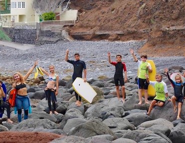 Beginners bodyboard lessons in Punta del Hildalgo
