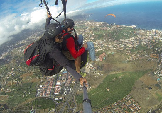 paraglide over Tenerife villages and coast