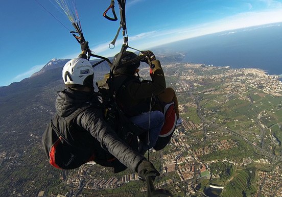 see Tenerife coast via paragliding
