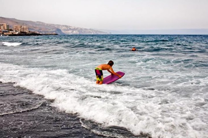 Body boarding at the beach of Candelaria
