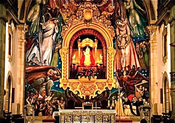 Interior of the basilica church of Candelaria