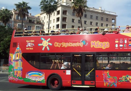 Hop-on and Hop-off double-decker bus in Malaga City tour