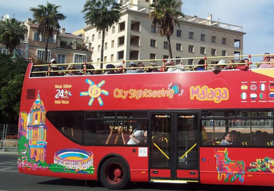 Hop-on and Hop-off double-decker bus in Malaga City tour