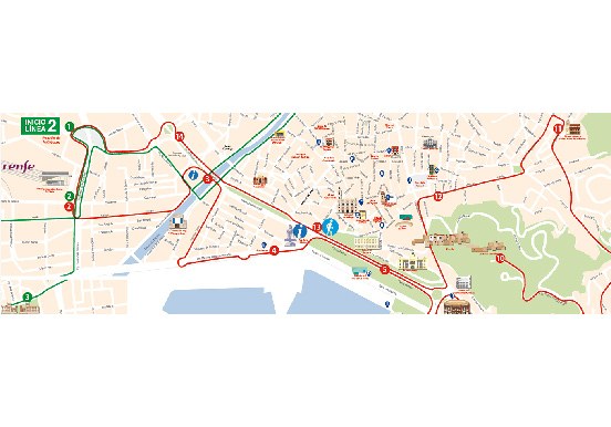 Malaga City tour route map