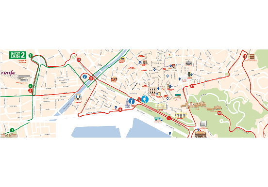 Malaga City tour route map